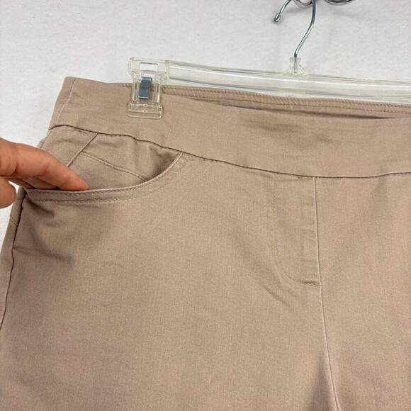 Coral Bay Ankle Pant Womens Size 8 Petite Light Tan Pull On Stretch Slim Leg - Picture 4 of 11